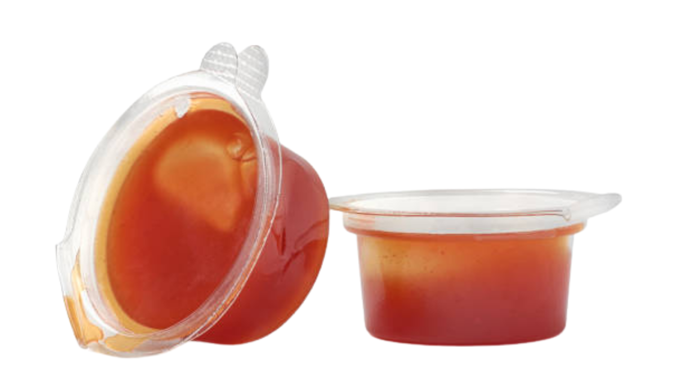 Hinged sauce cups with lids. Ideal for restaurants & takeaways serving dips & sauces - Image 2
