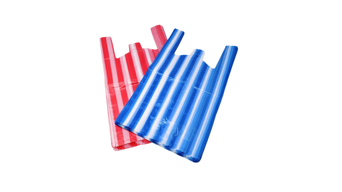 HD Striped Vest Carrier Bags Durable, Cost-Effective for Retail, Grocery & Takeaway Use